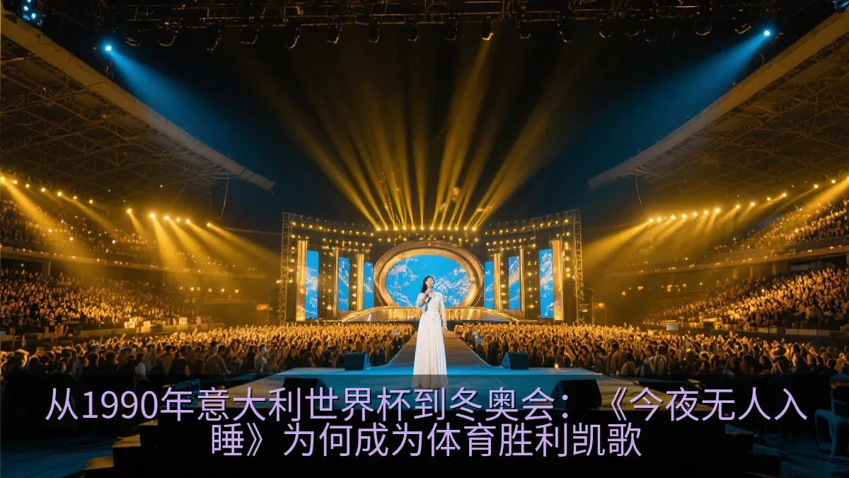 大型体育场馆内的庆典演出与观众灯光。