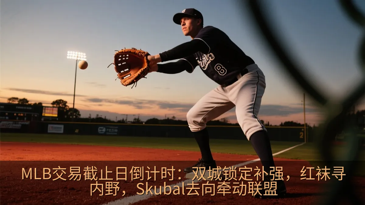 职业棒球内野手在比赛中准备接球