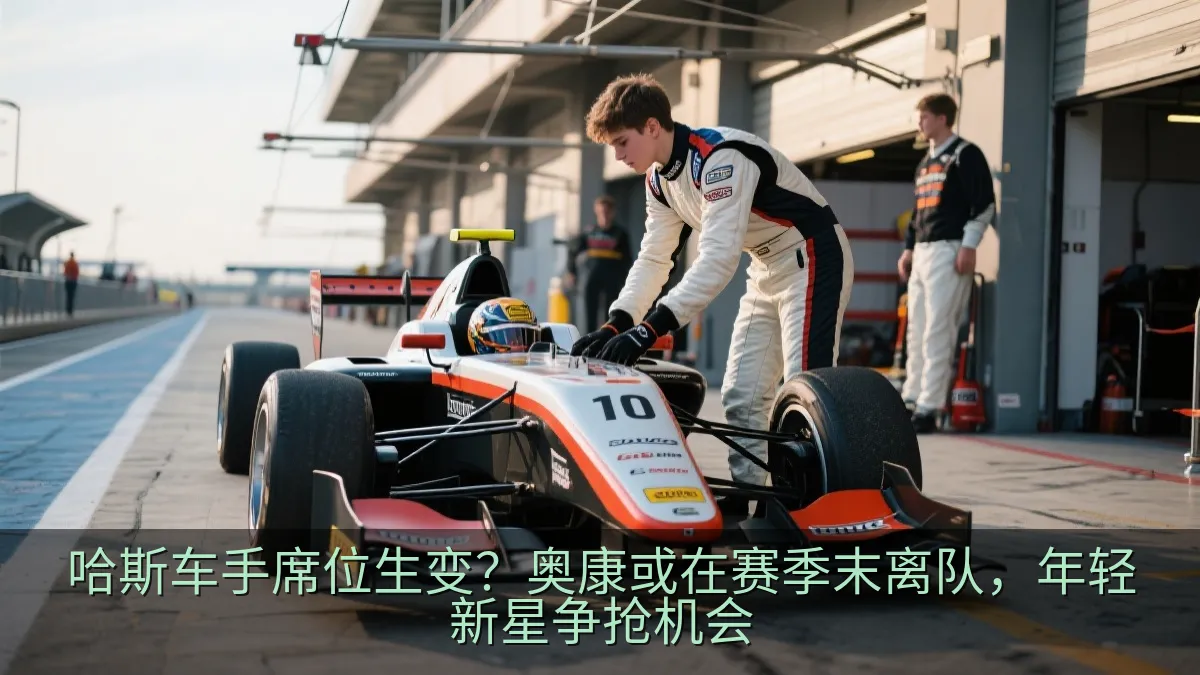 年轻赛车手在维修区准备比赛